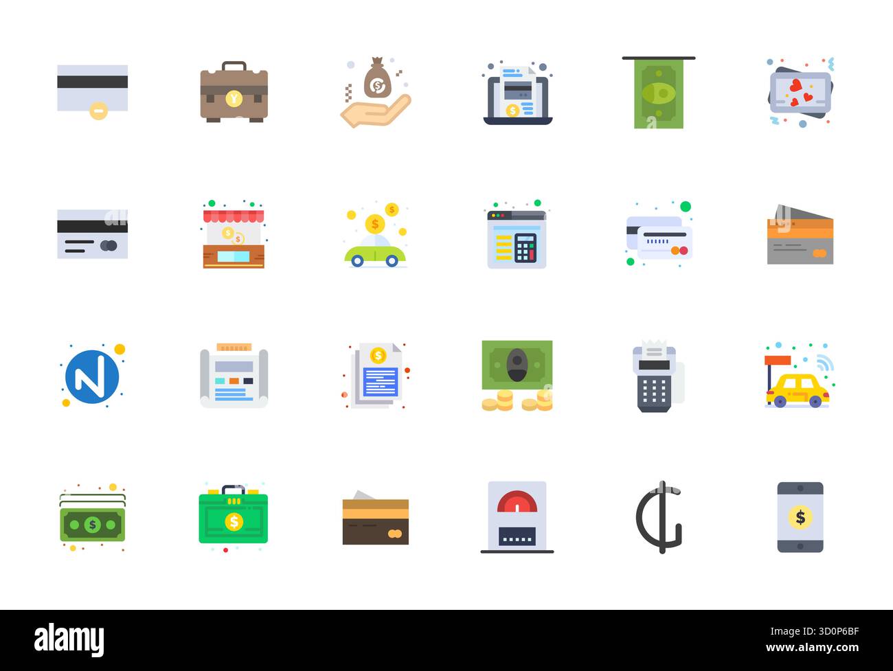 Unverwechselbares Paket mit 24 Detail Enhanced Vector Icons inspiriert von Payment, gefertigt im flachen Format bei 256 x 256 für unvergessliche Markenerlebnisse. Stock Vektor