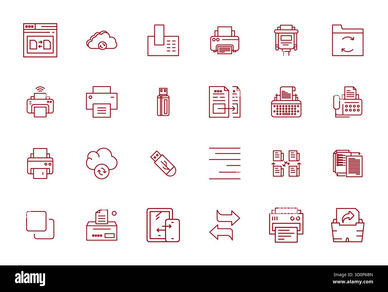 Entdecken Sie die Vektorsymbole mit 24 Bold Line Grid in hochauflösender Auflösung, inspiriert von Copy. Perfekt für Web- und App-Schnittstellen. Stock Vektor