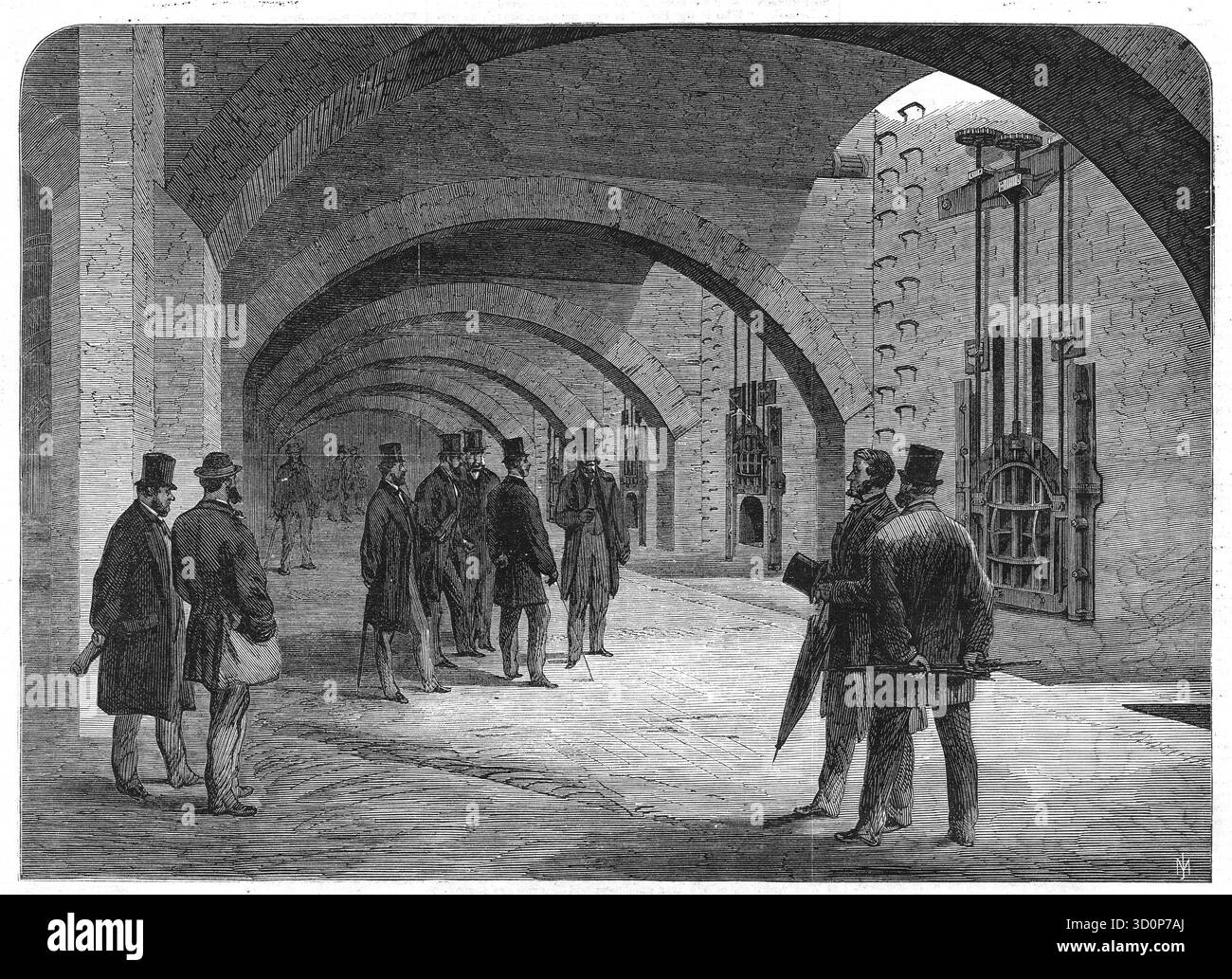 Innenansicht Vierschrötigkeit Reservoir 1865 Stockfoto