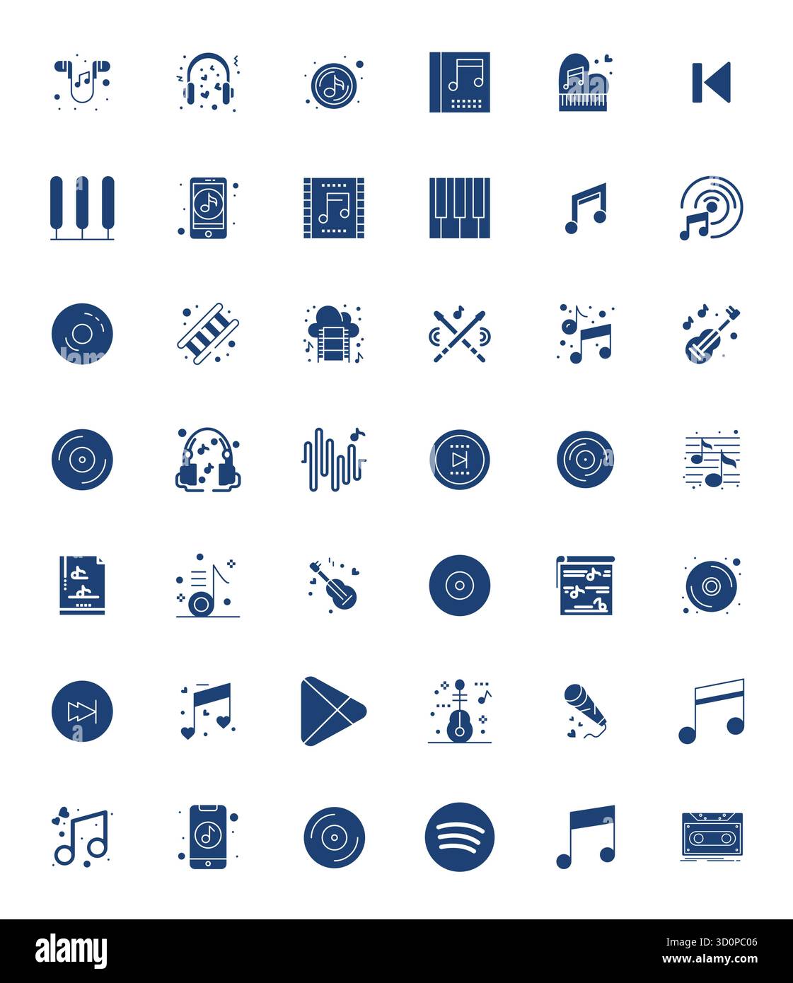 Umfangreiches Toolkit mit 42 Vektorsymbolen rund um Song, entwickelt mit hoher Auflösung, perfekter Präzision für vielseitige Design-App Stock Vektor