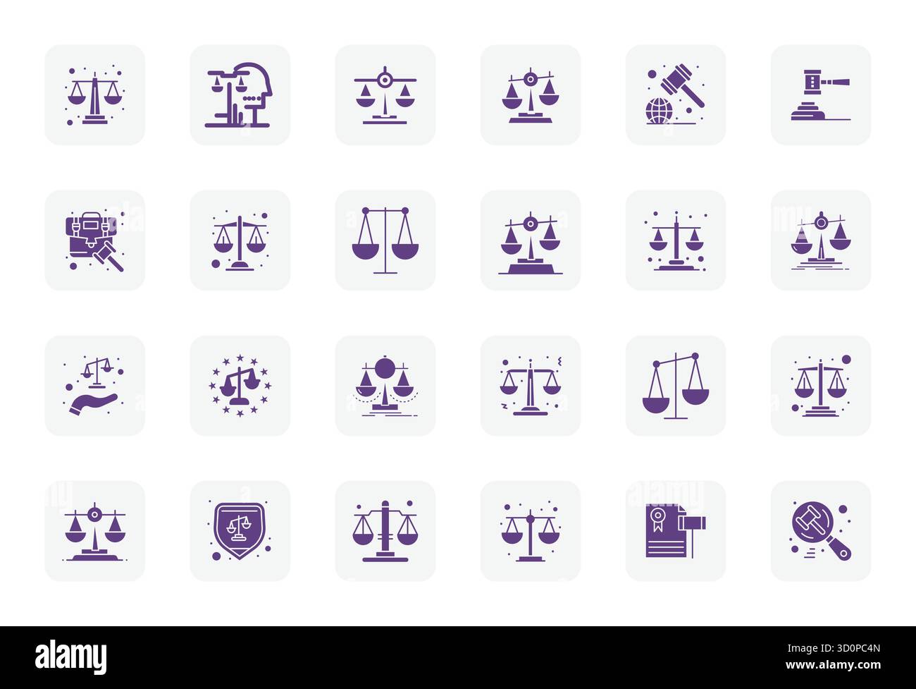 Handgefertigte Kollektion mit 24 gefüllten Vektorsymbolen für Arbitration, optimiert in Retina Ready editierbarer Auflösung für erstklassige digitale Erlebnisse Stock Vektor