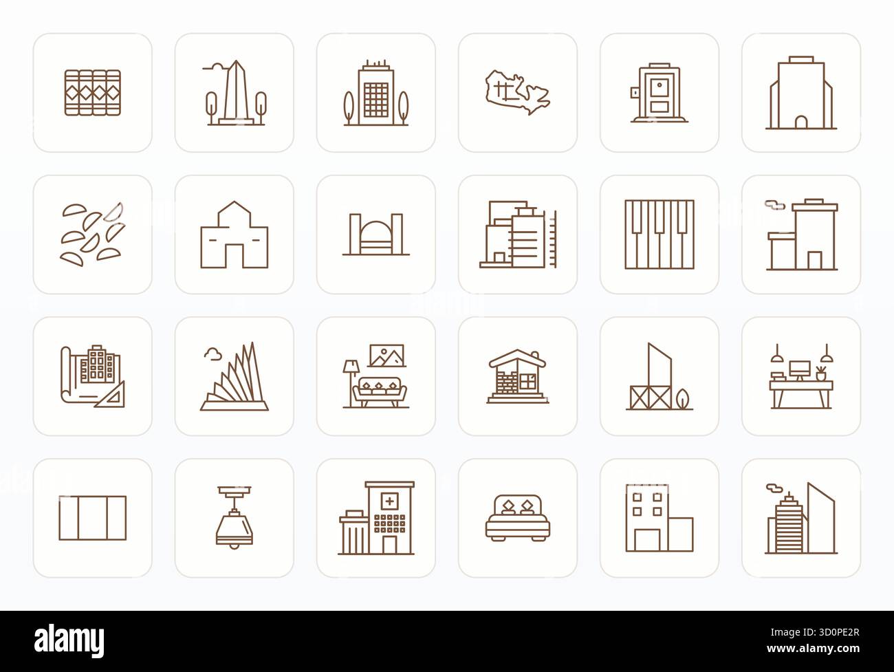 Umfassendes Toolkit mit 24 Vektorsymbolen, die sich um Contemporary drehen, entwickelt in Bold Line mit einer bearbeitbaren Präzision von 256 x 256 für vielseitige Designapplikationen Stock Vektor