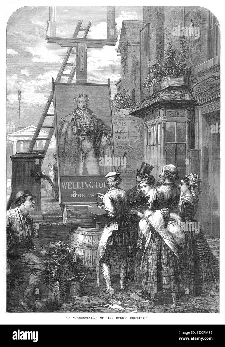 Inbetriebnahme eines Pub-Zeichens zu Ehren des Herzogs von Wellington 100. "Geburtstag" 1. Mai 1869 Stockfoto Inbetriebnahme eines Pub-Zeichens zu Ehren des Herzogs von Wellington 100. "Geburtstag" 1. Mai 1869 Stockfoto