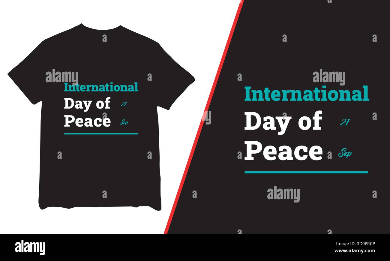 Design des internationalen Tages des Friedens T-Shirts, Design des T-Shirts zum Weltfriedenstag, Design des T-Shirts zum Friedensbewusstsein Stock Vektor Design des internationalen Tages des Friedens T-Shirts, Design des T-Shirts zum Weltfriedenstag, Design des T-Shirts zum Friedensbewusstsein Stock Vektor