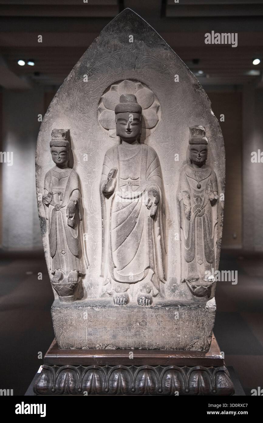 Chinesische Buddhistische Skulptur. Nationalmuseum Tokio. Japan Stockfoto
