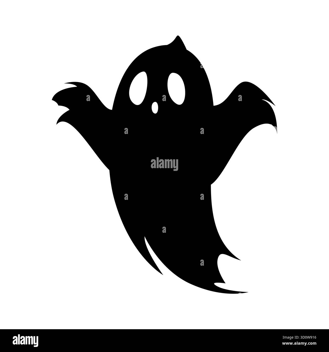Halloween Gruselgeist oder Phantom Silhouette Stock Vektor