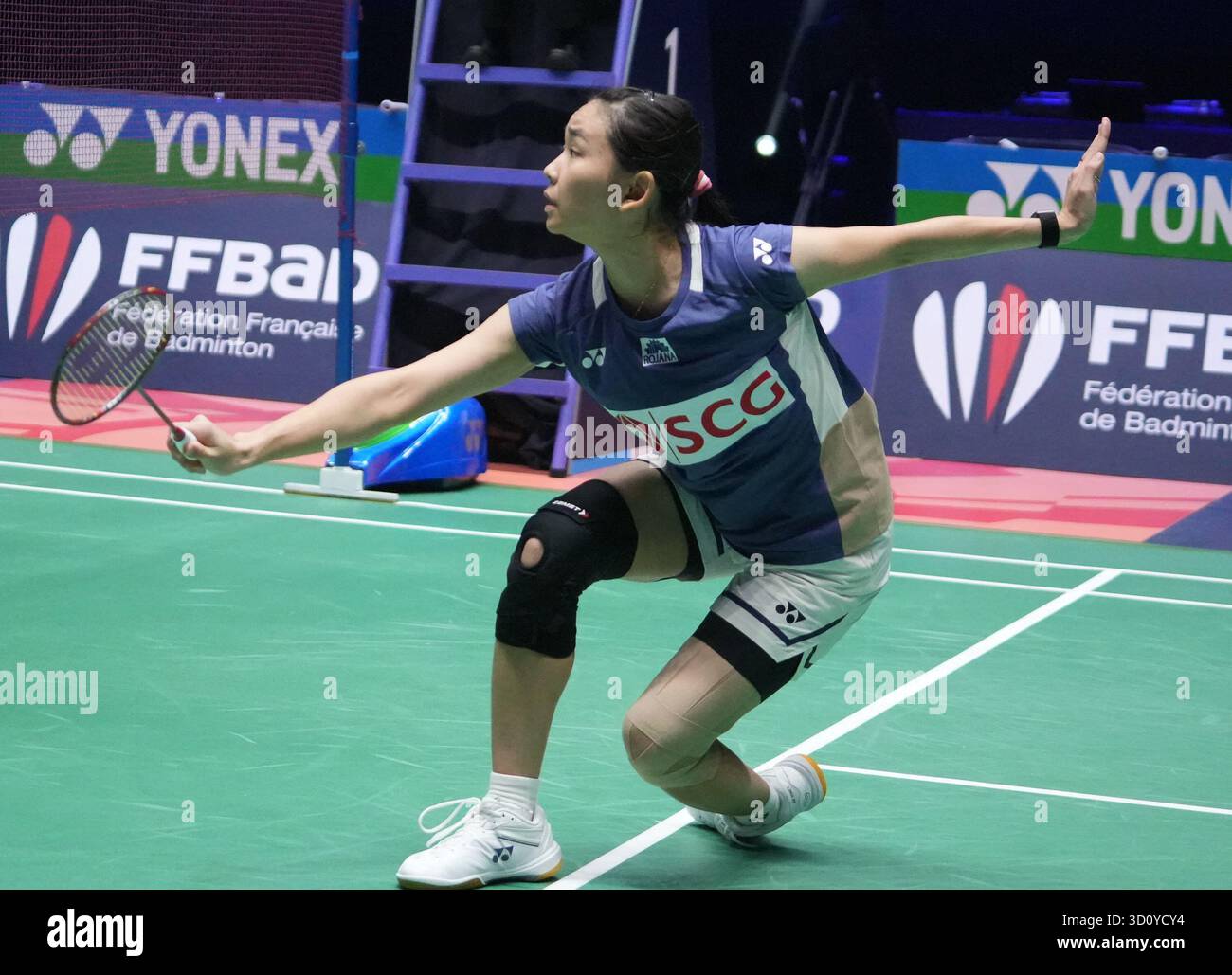 Cesson Sevigne, Frankreich. Oktober 2025. Supissara Paewsampran aus Thailand während der Yonex French Open 2025, Internationaux de France de Badminton, HSBC BWF World Tour Super 750 am 24. Oktober 2025 in der Glaz Arena in Cesson-Sevigne bei Rennes, Frankreich. Foto: Laurent Lairys/ABACAPRESS.COM Credit: Abaca Press/Alamy Live News Stockfoto