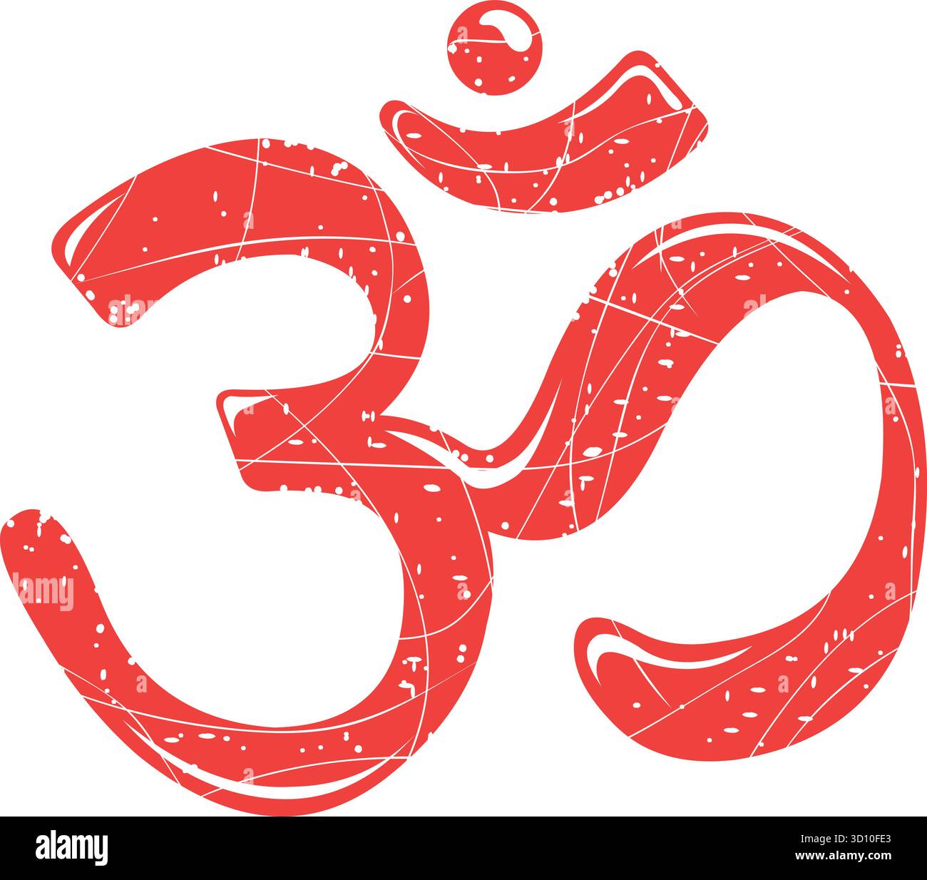 Vektor-Illustration roter Gummistempel hindu-Symbol OM-Kultur Stock Vektor