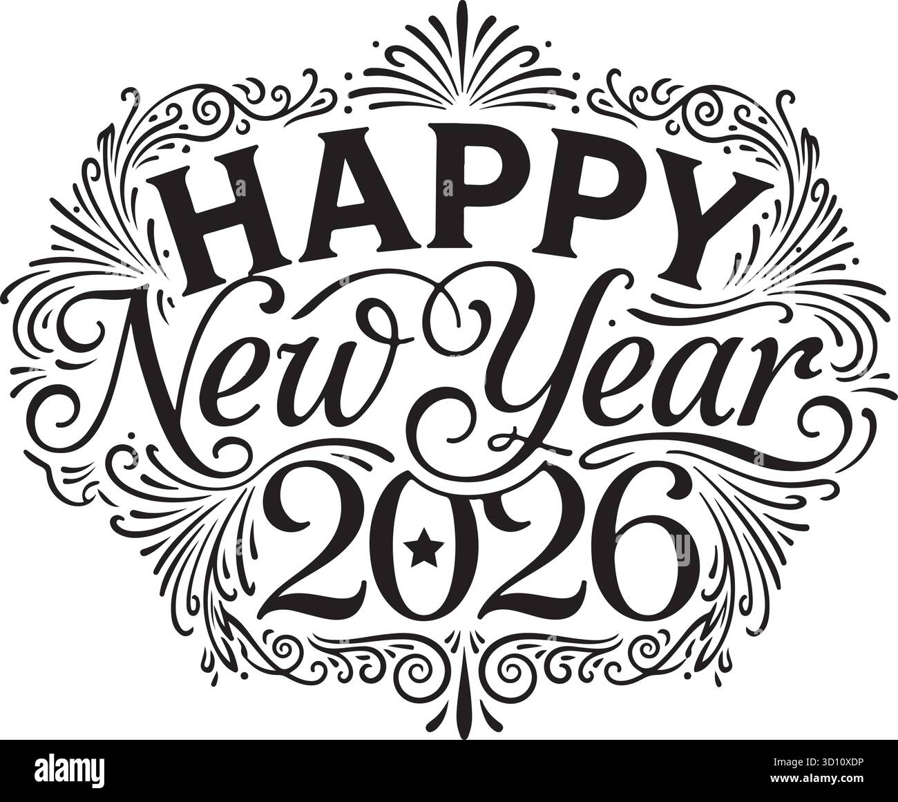 2026 Happy New Year Stock Vektor