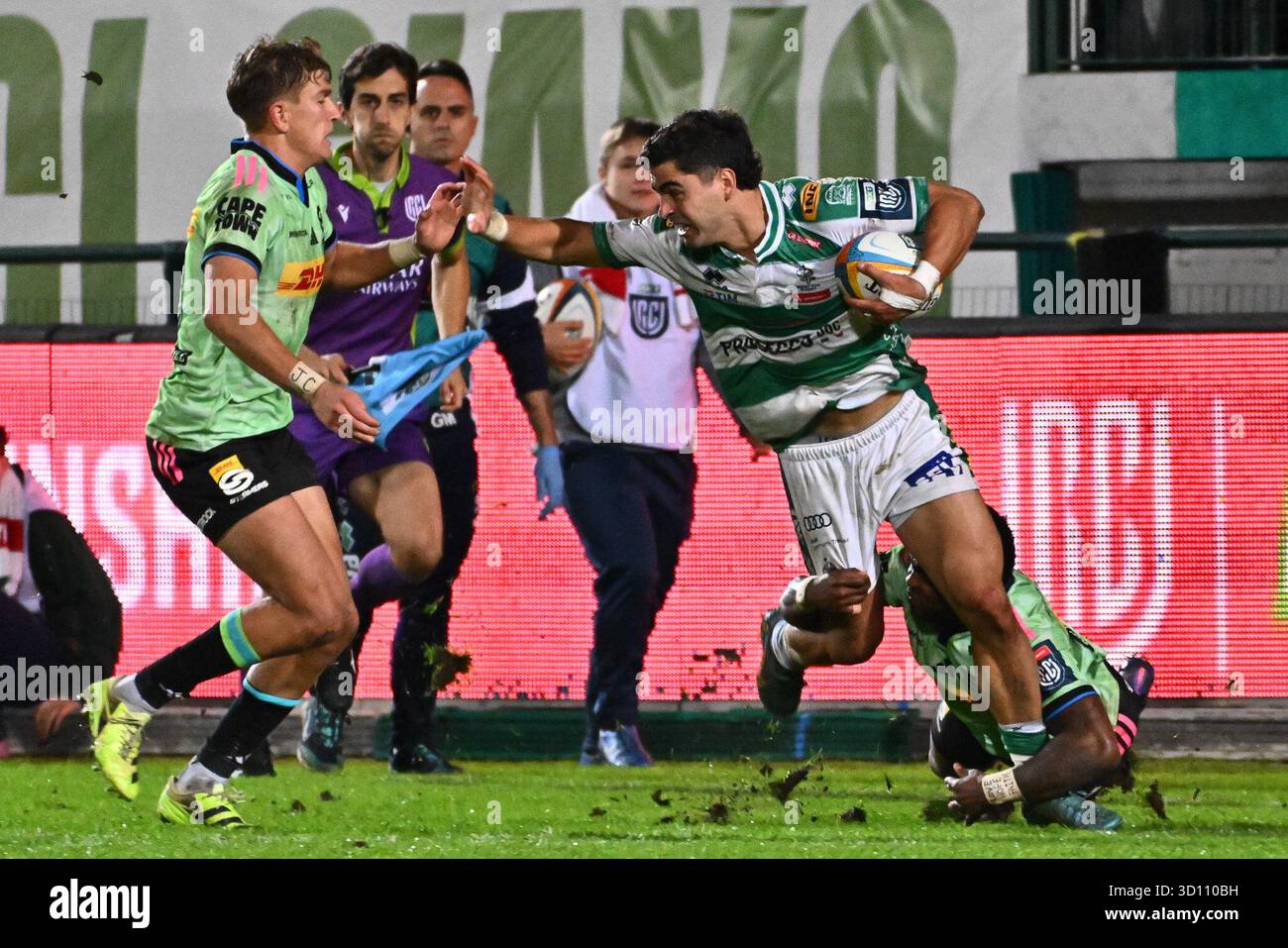 Treviso, Italien. Oktober 2025. Ignacio Mendy ( Benetton Rugby ) Credit: Independent Photo Agency/Alamy Live News Stockfoto