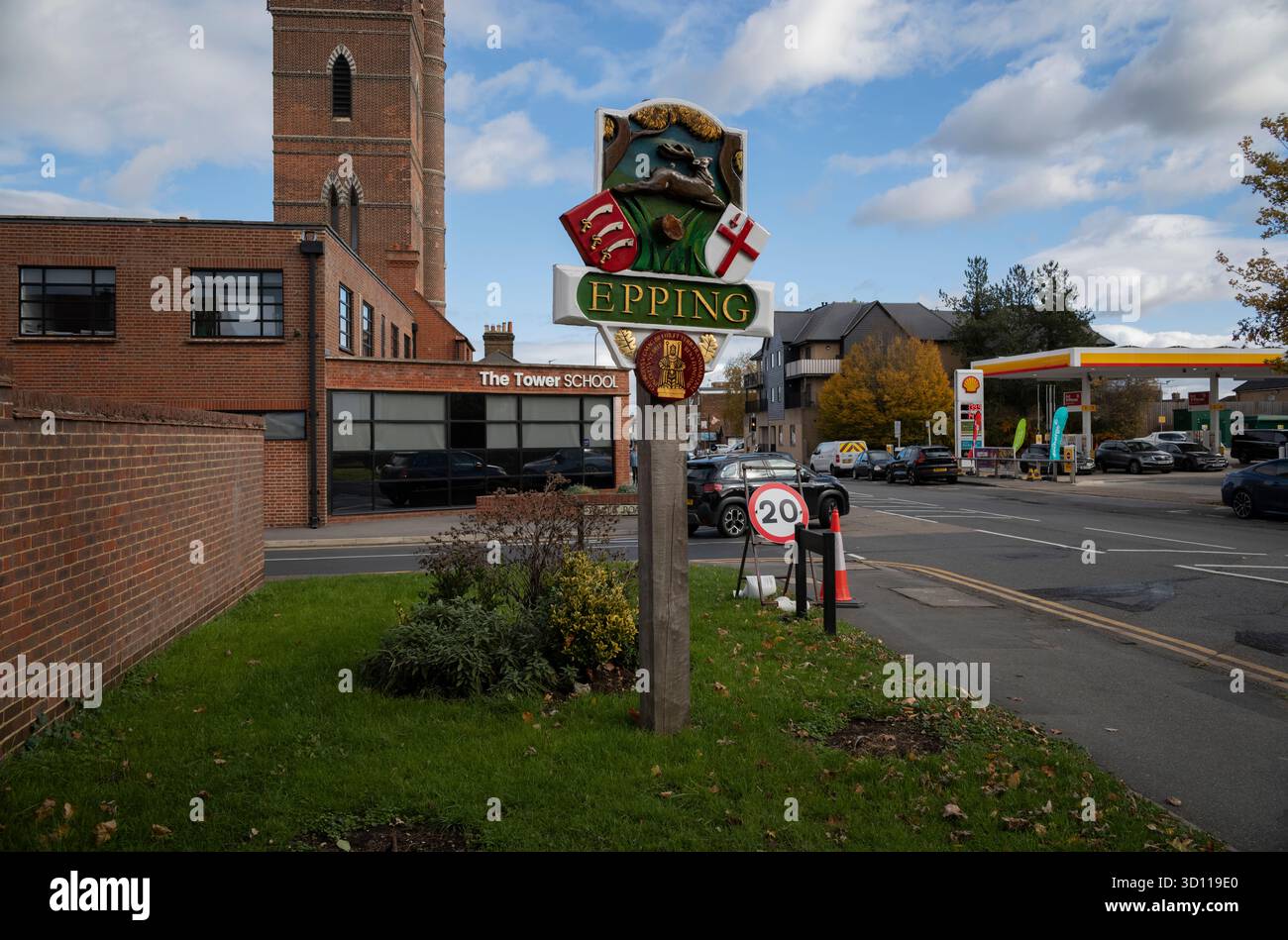 Die Stadt Epping, wo die Einheimischen sagen, dass sie sich in der Gemeinde nicht mehr sicher fühlen, da der Sexualstraftäter Hadush Kebatu irrtümlich aus dem Gefängnis entlassen wurde. Stockfoto