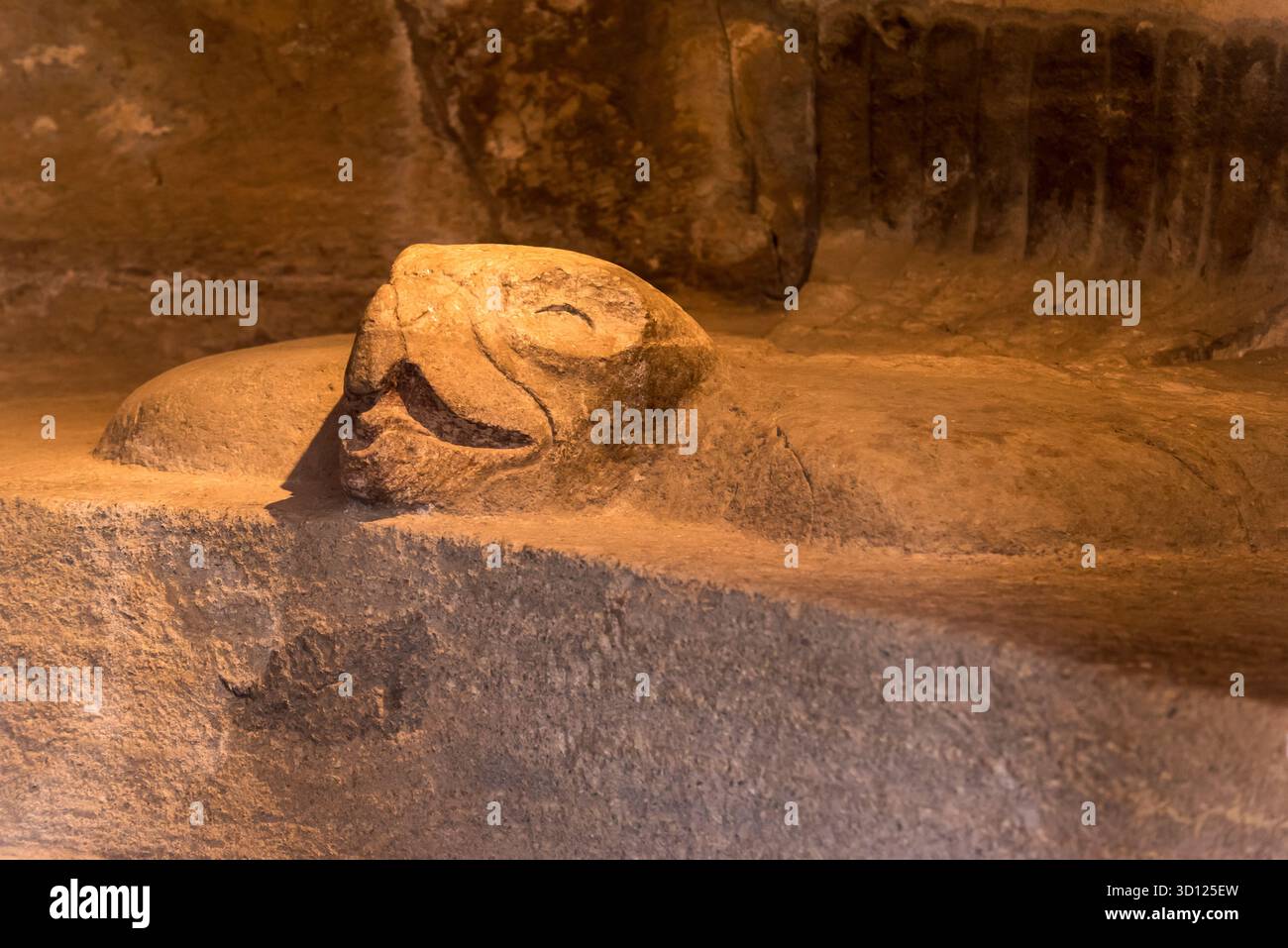 Ein Besuch der archäologischen Stätte Malinalco, Mexiko. Stockfoto