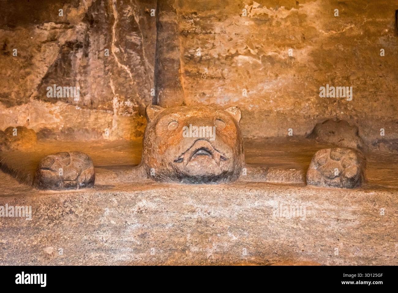 Ein Besuch der archäologischen Stätte Malinalco, Mexiko. Stockfoto