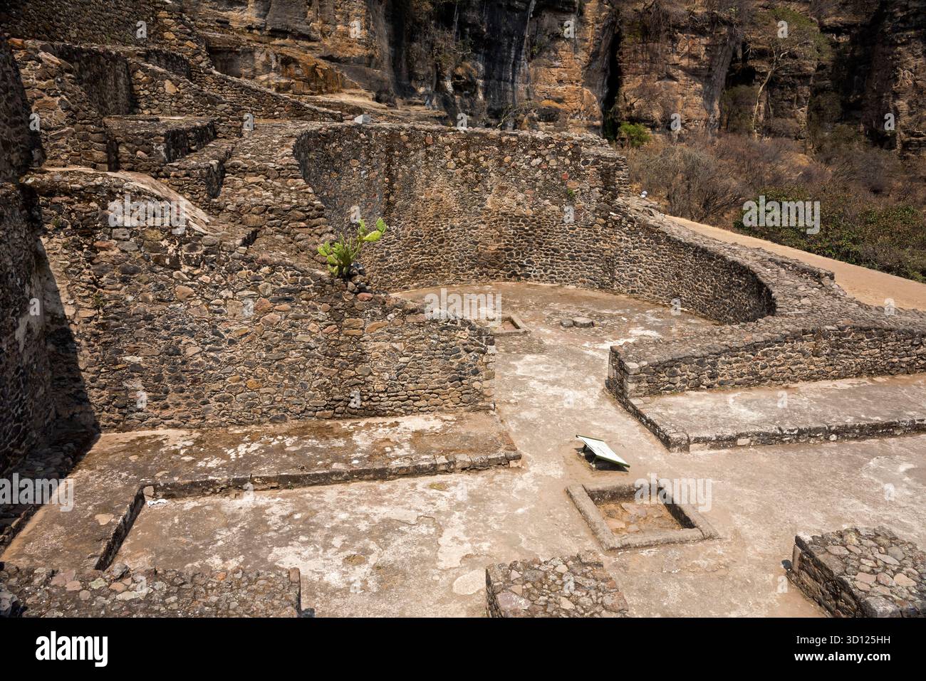 Ein Besuch der archäologischen Stätte Malinalco, Mexiko. Stockfoto