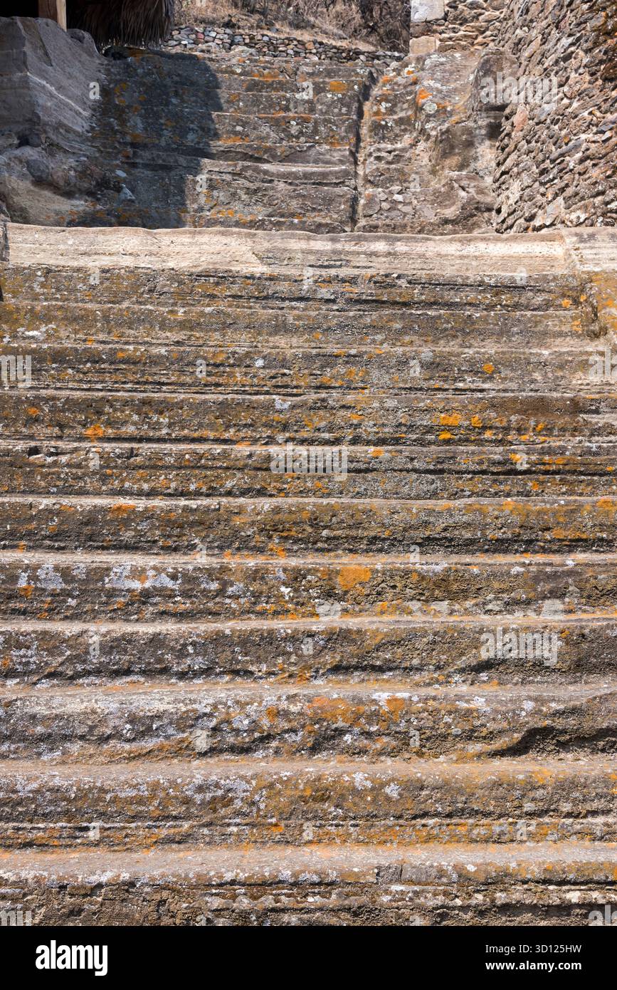 Ein Besuch der archäologischen Stätte Malinalco, Mexiko. Stockfoto