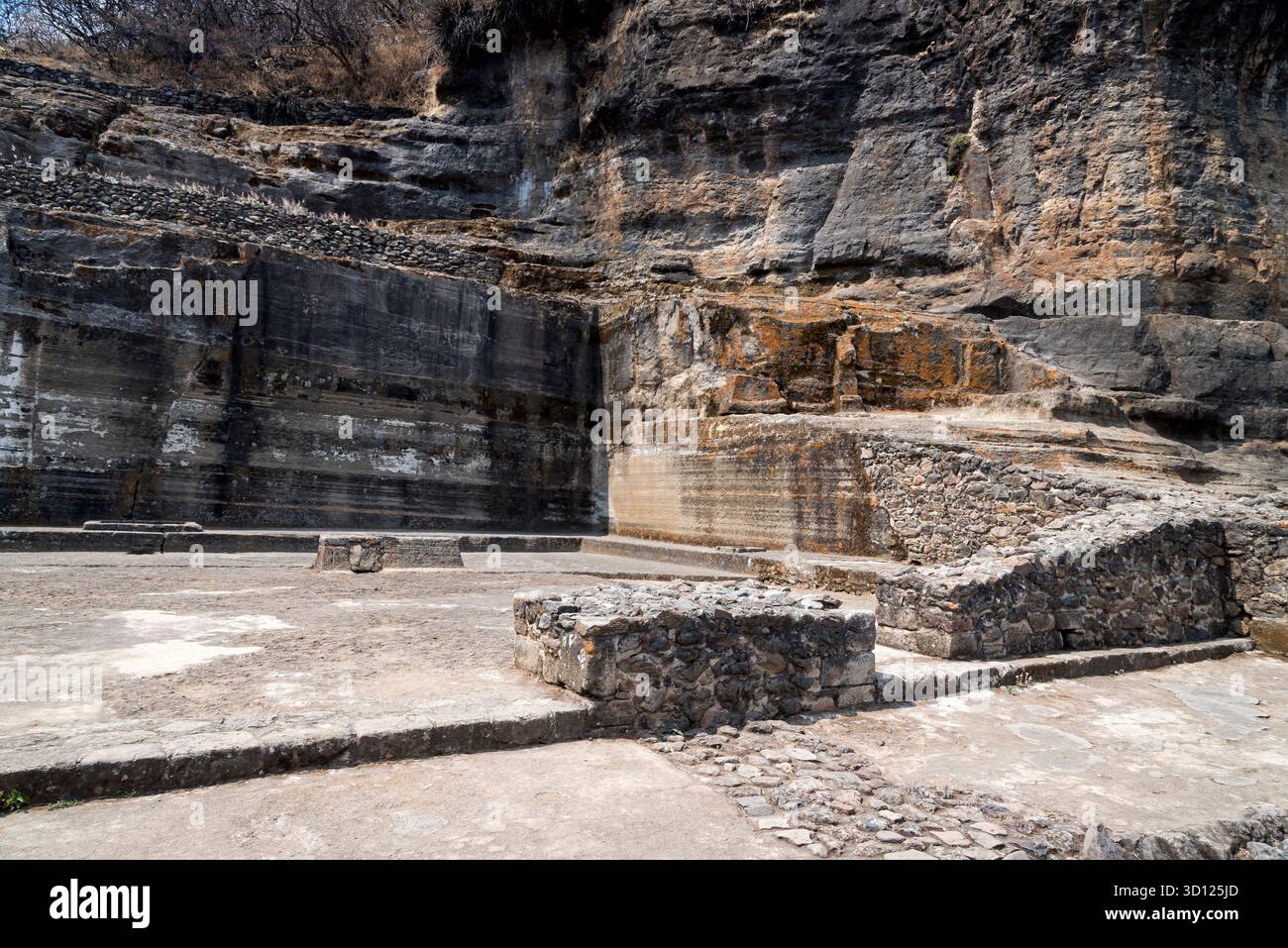 Ein Besuch der archäologischen Stätte Malinalco, Mexiko. Stockfoto