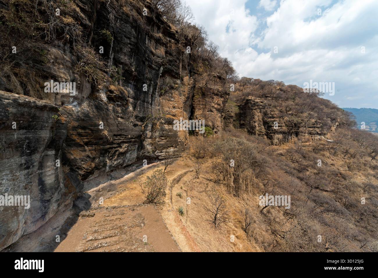 Ein Besuch der archäologischen Stätte Malinalco, Mexiko. Stockfoto
