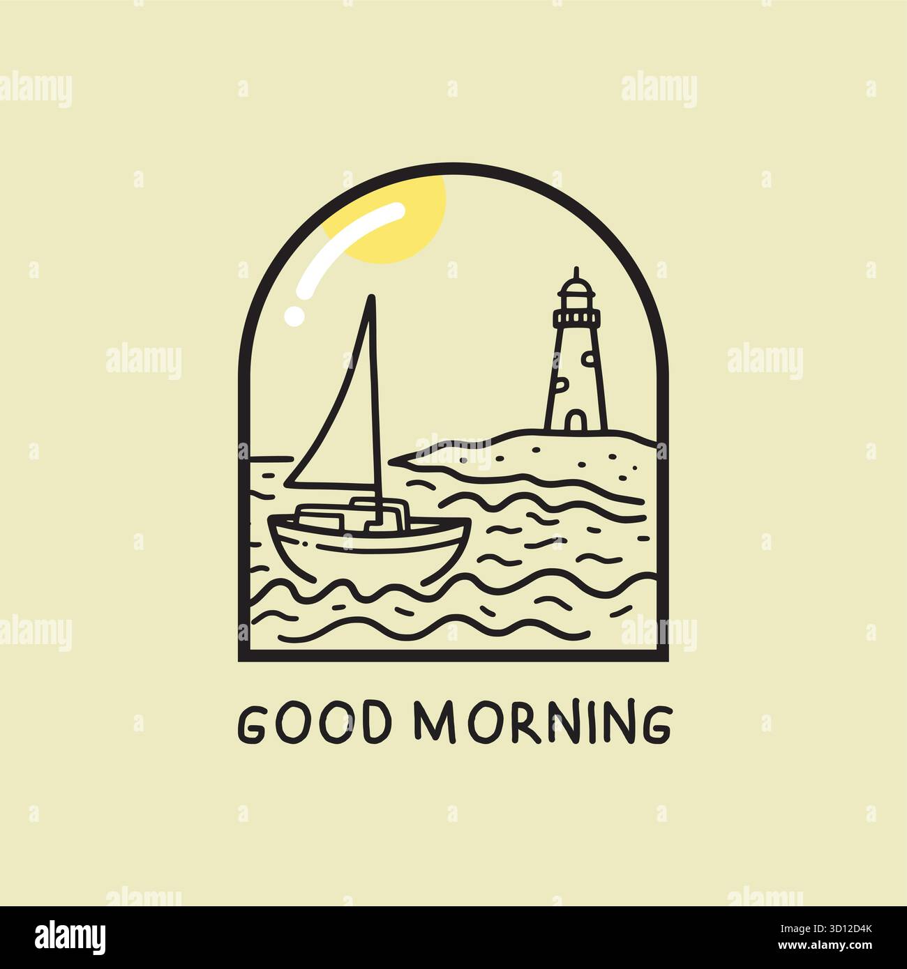 Segelboot Doodle Vektor Set Stock Vektor