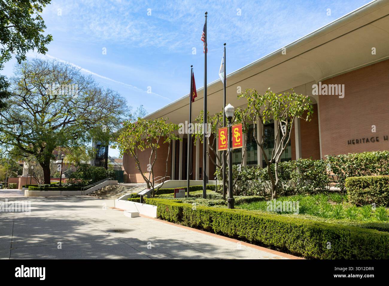 USC's Department of Intercollegiate Athletics, Heritage Hall auf dem Campus der University of Southern California Stockfoto