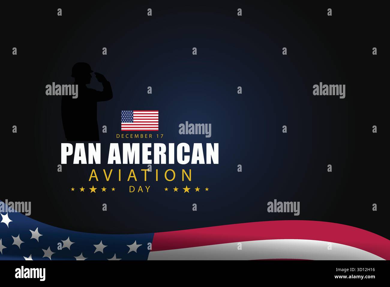 Die Bedeutung des Pan American Aviation Day zu würdigen Stock Vektor