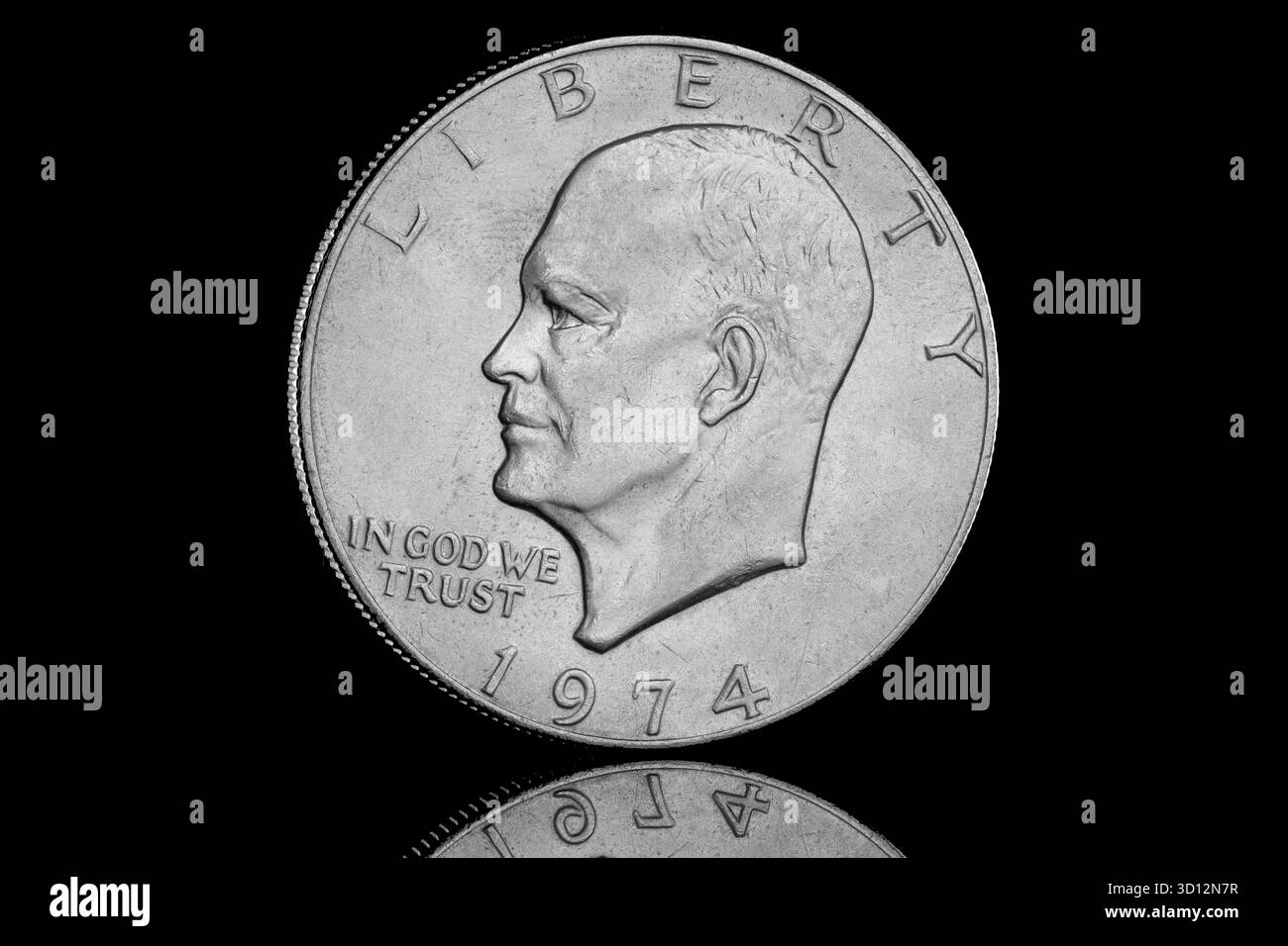 1974 Vereinigte Staaten von Amerika ein Dollar mit einem Porträt von Präsident Eisenhower Stockfoto