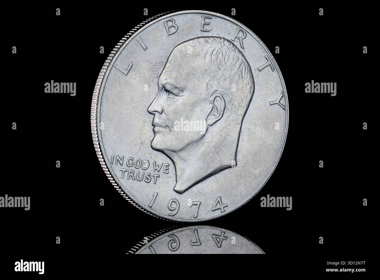 1974 Vereinigte Staaten von Amerika ein Dollar mit einem Porträt von Präsident Eisenhower Stockfoto
