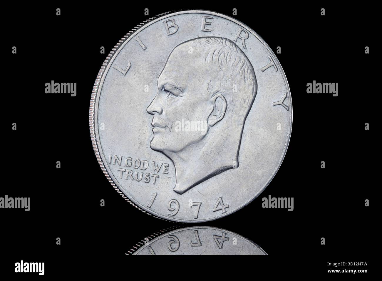 1974 Vereinigte Staaten von Amerika ein Dollar mit einem Porträt von Präsident Eisenhower Stockfoto