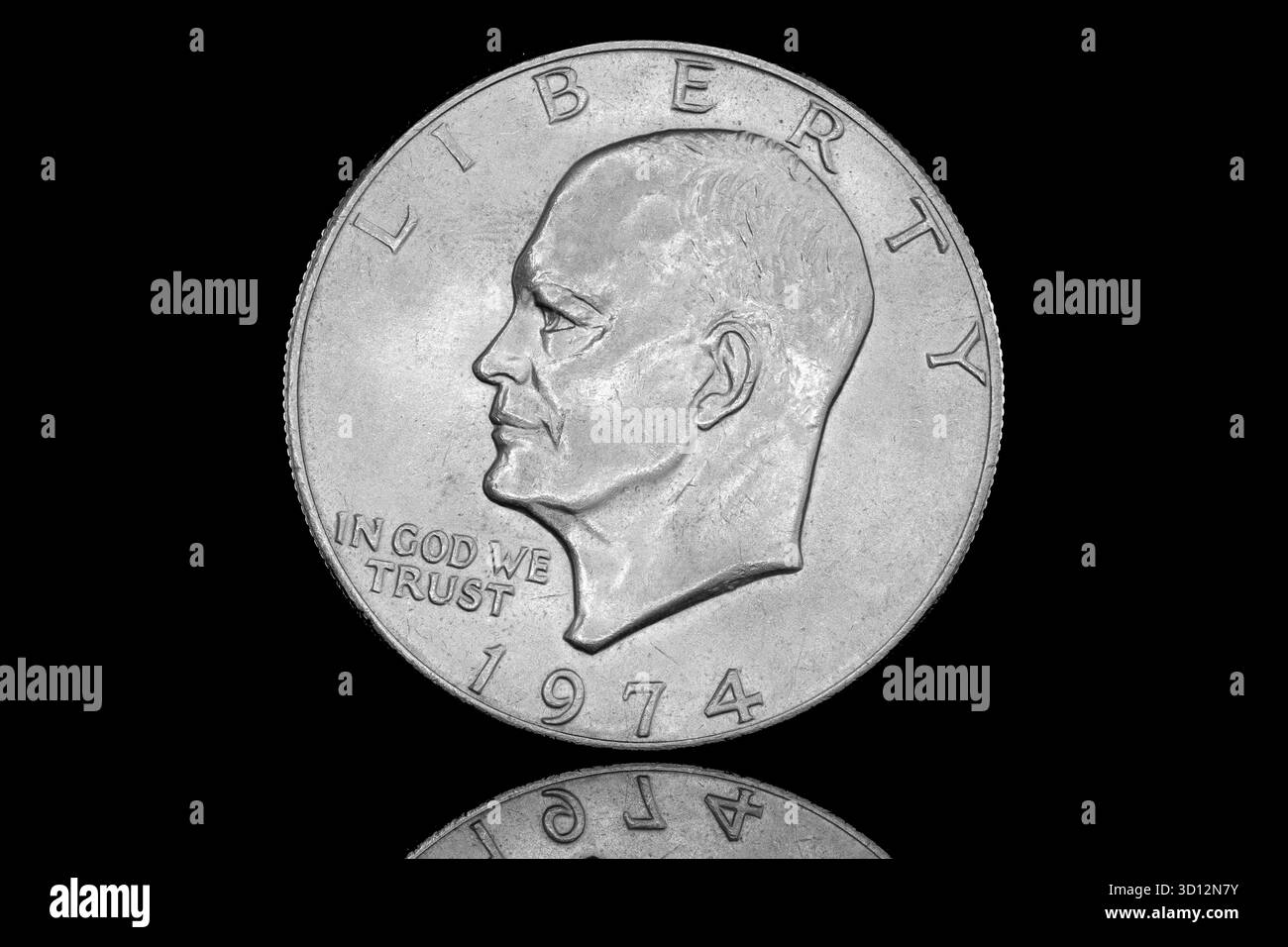1974 Vereinigte Staaten von Amerika ein Dollar mit einem Porträt von Präsident Eisenhower Stockfoto