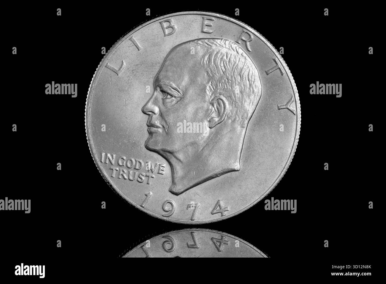 1974 Vereinigte Staaten von Amerika ein Dollar mit einem Porträt von Präsident Eisenhower Stockfoto