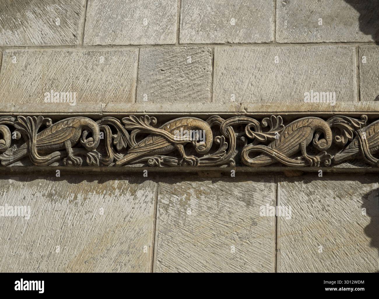 Abbaye aux Dames de Saintes, Sturz des linken seitlichen Blindbogens, Detail Stockfoto