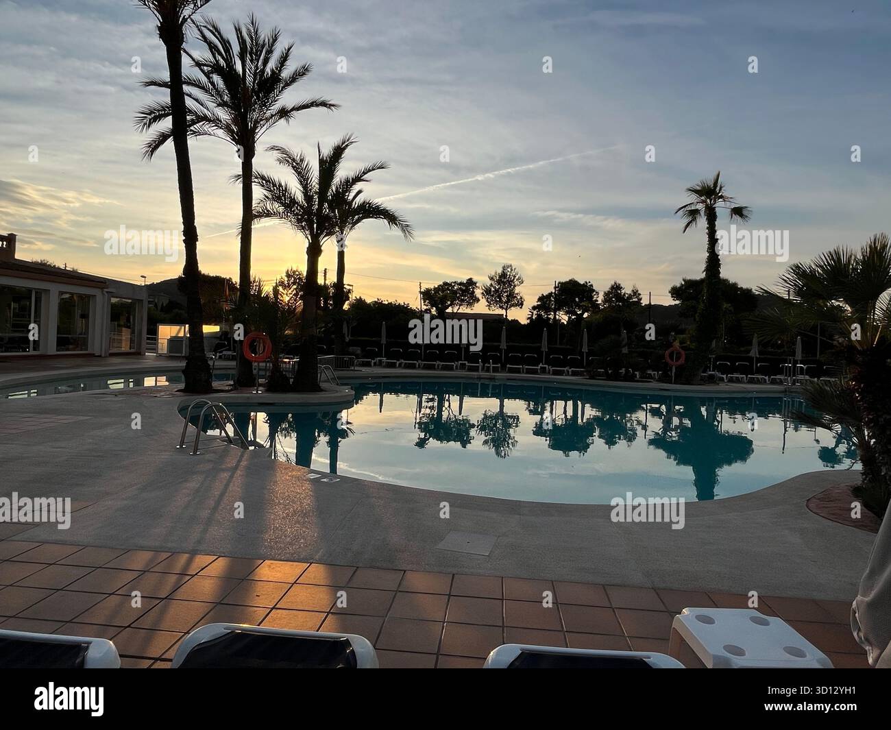 Sonnenuntergang im Urlaub - Smartphone-aufgenommenes Stockfoto