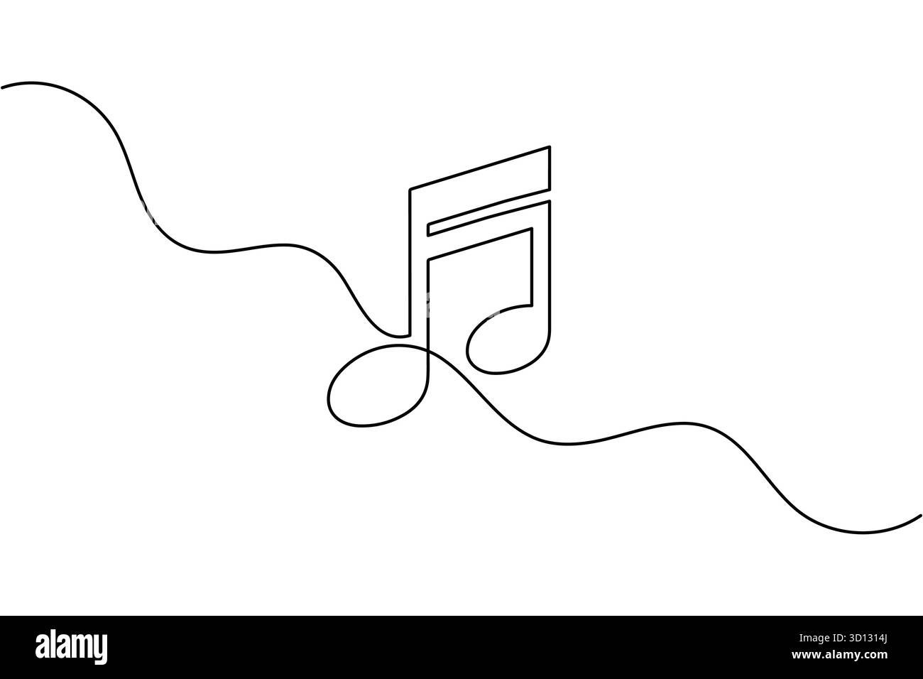 Einfache schwarze Notenblätter eine Zeile Kunst modernes minimalistisches Design Illustration Stock Vektor