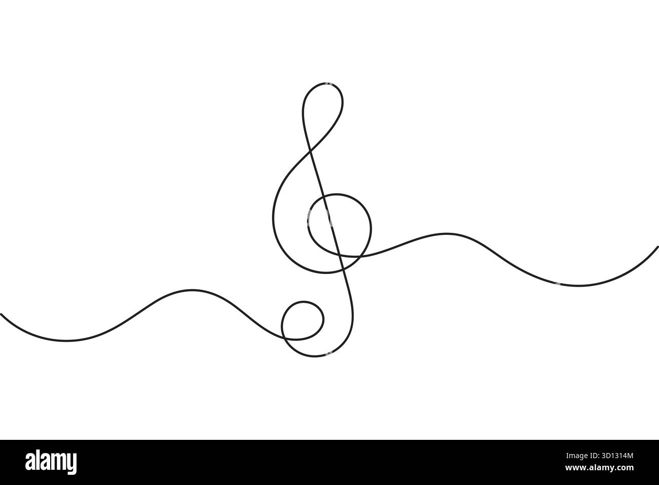 Einfache schwarze Notenblätter eine Zeile Kunst modernes minimalistisches Design Illustration Stock Vektor