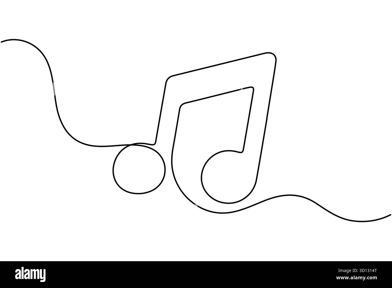 Einfache schwarze Notenblätter eine Zeile Kunst modernes minimalistisches Design Illustration Stock Vektor