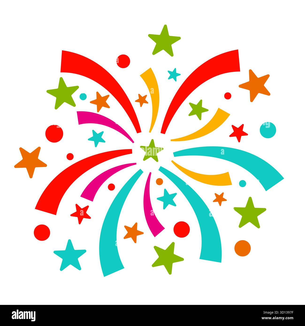 Buntes Feuerwerk Burst Celebration Vektor. Perfekt für Festthemen, Partyeinladungen, Neujahr, Feiertage, Geburtstage oder festliche Dekoration. Stock Vektor