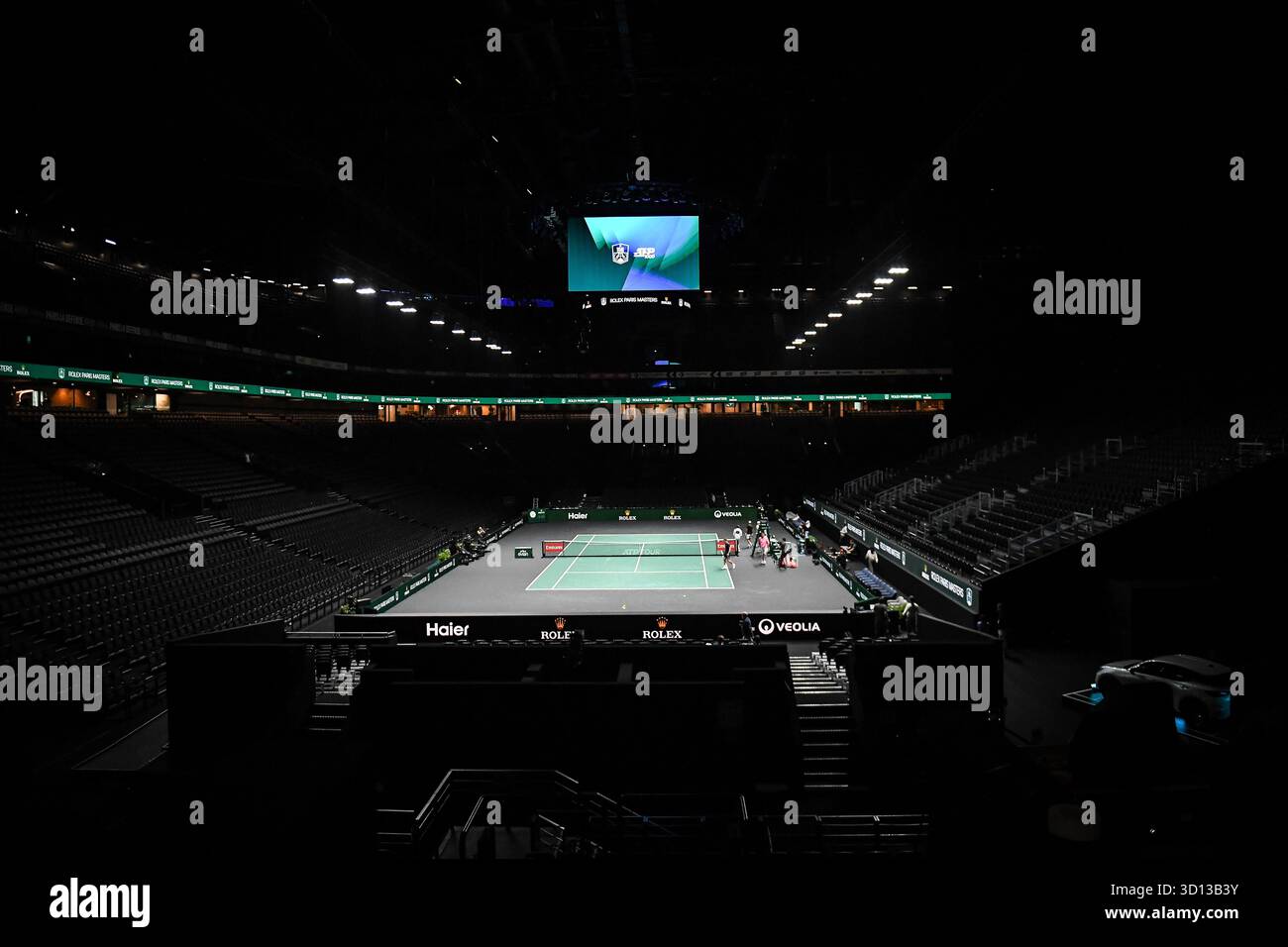 Allgemeine Ansicht während des Tennisturniers Rolex Paris Masters 2025, ATP Masters 1000, am 26. Oktober 2025 in der Paris La Defense Arena in Nanterre bei Paris Stockfoto