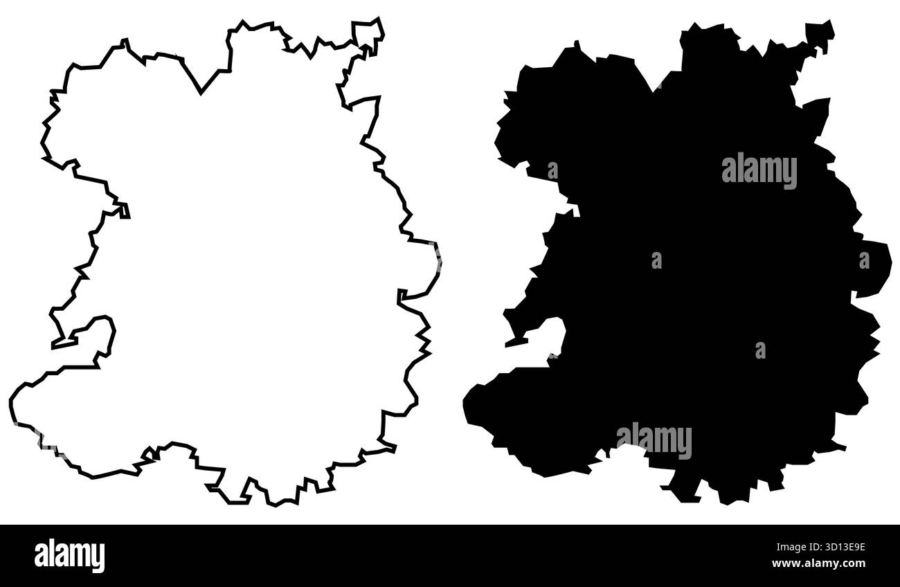 Eine Umrisse und Silhouette der Grafschaft Shropshire in Großbritannien, Travel Concept grafisches Element Stock Vektor