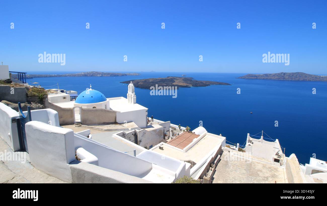 Insel Santorin, Caldera, Firostefani, Ägäis, Kykladen, Griechenland Stockfoto