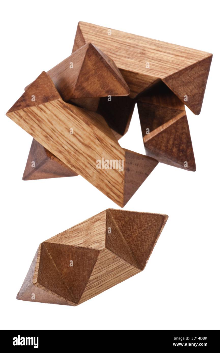Objekt auf weiß - Spielzeug Holzpuzzle Stockfoto