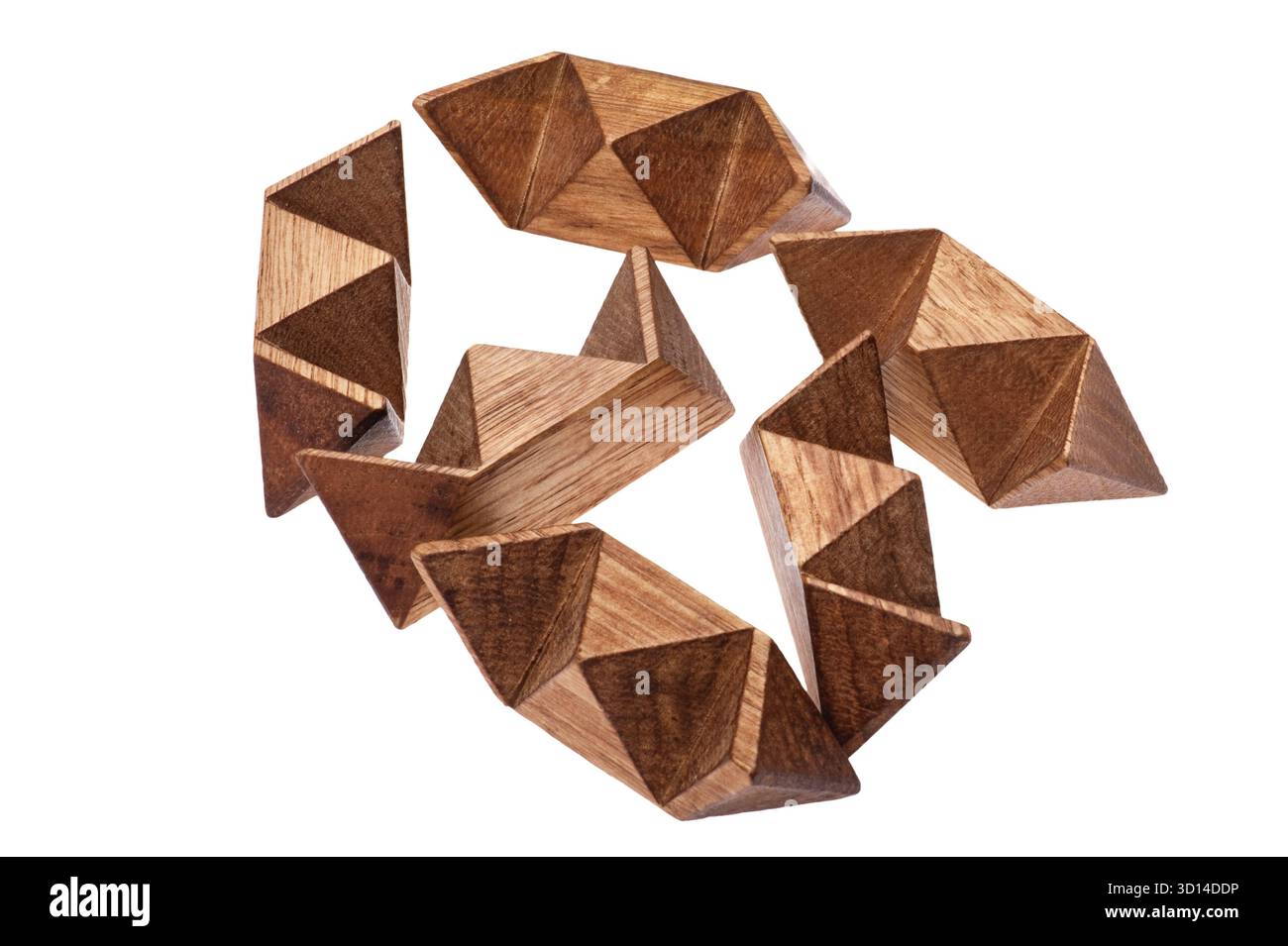 Objekt auf weiß - Spielzeug Holzpuzzle Stockfoto