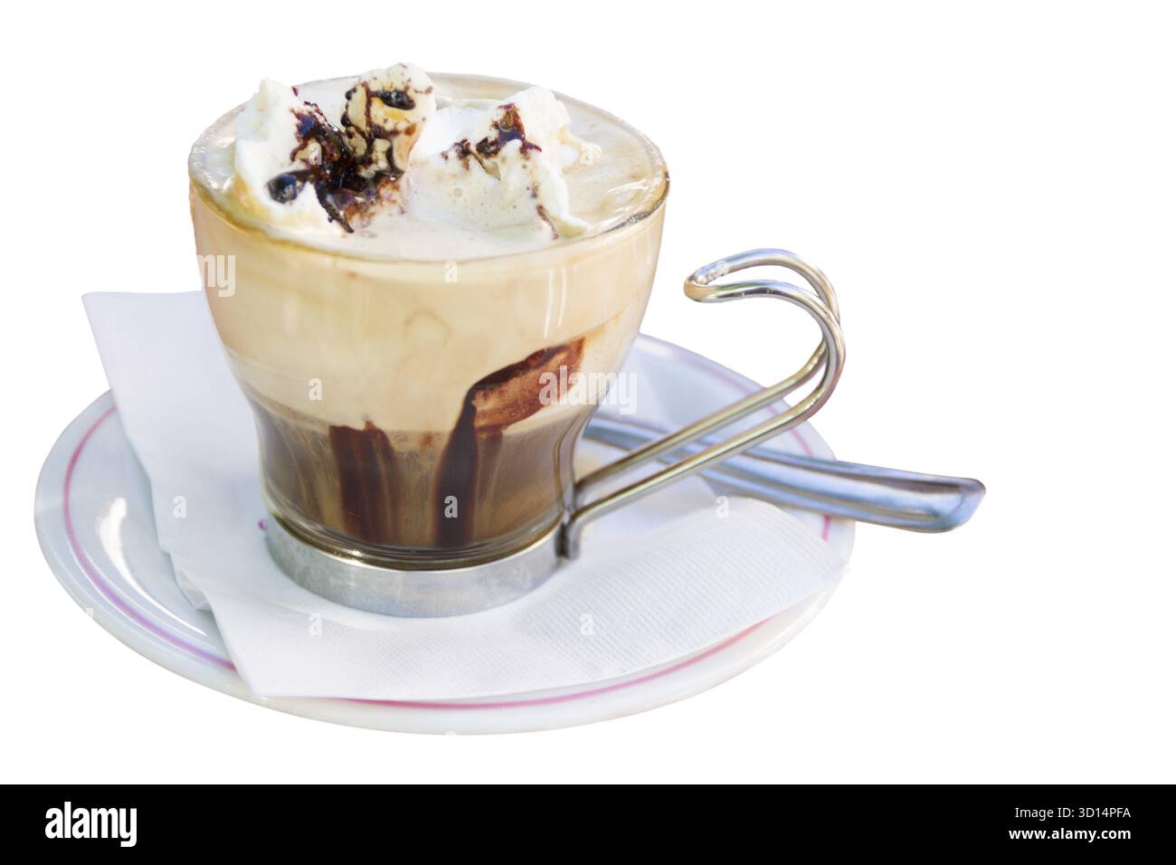 Latte Macchiato, Freisteller Stockfoto