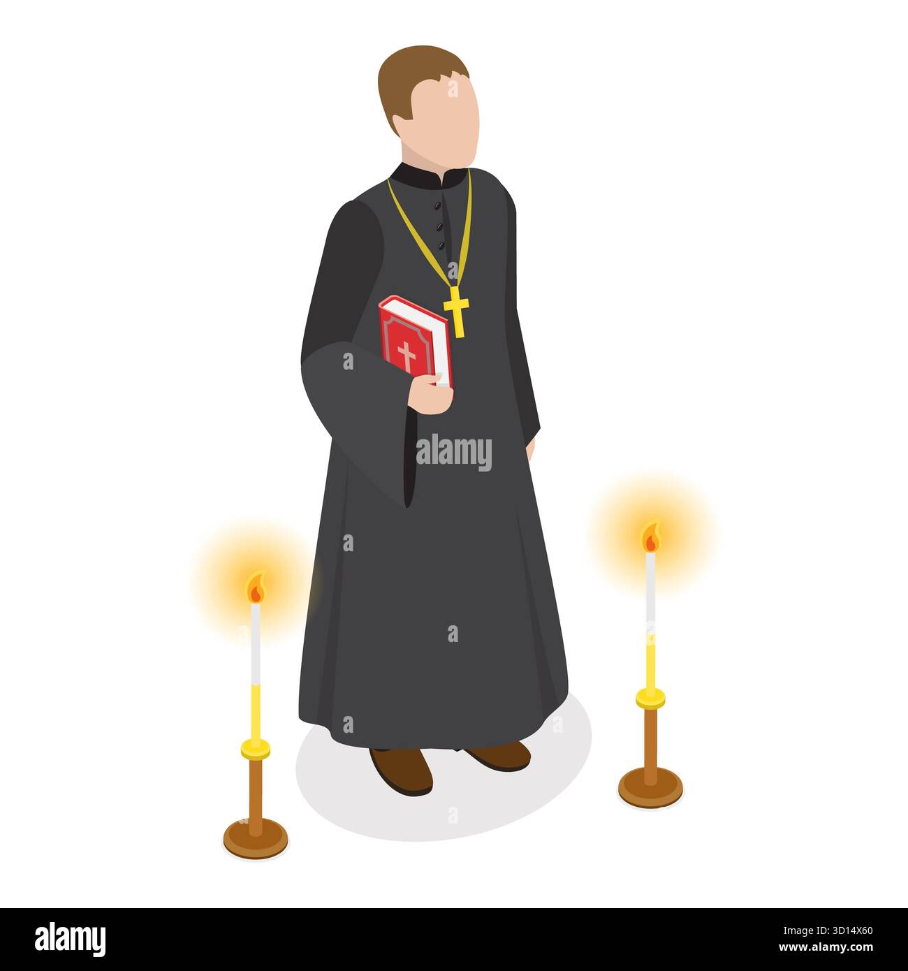 3D Isometrischer flacher Satz von Friedhof und Trauer, Anbetung und Religion. Punkt 6 Stockfoto