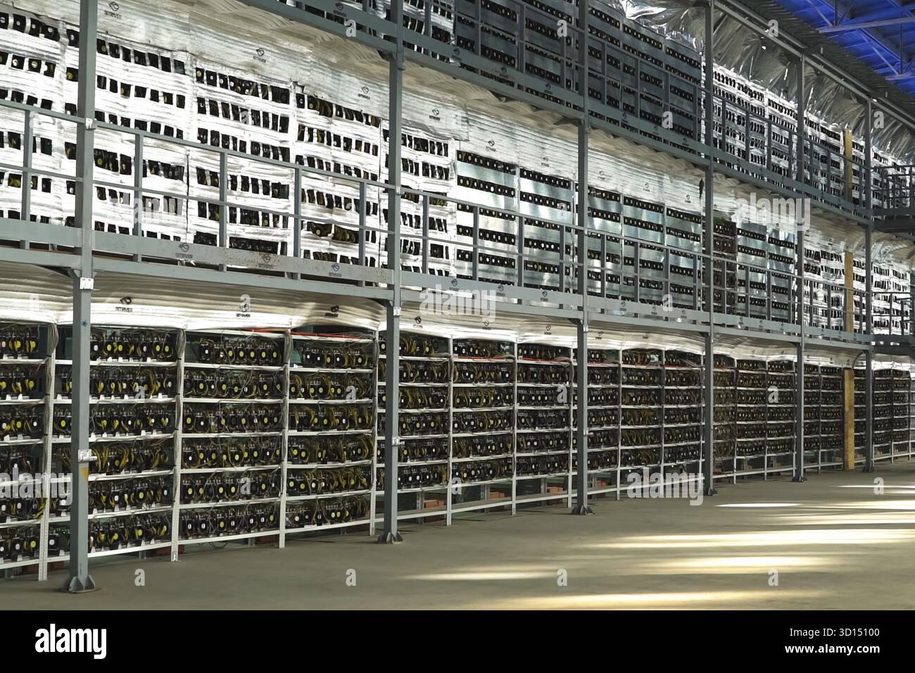 Eine Bergbaufarm, Videokarten und eine asiki-Bergbaufarm Stockfoto