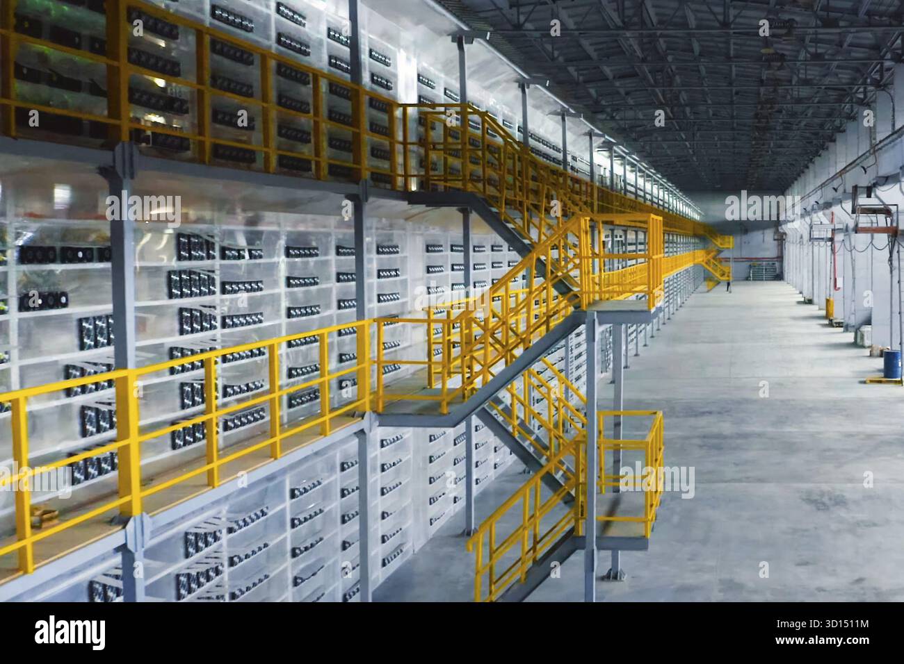 Eine Bergbaufarm, Videokarten und eine asiki-Bergbaufarm Stockfoto