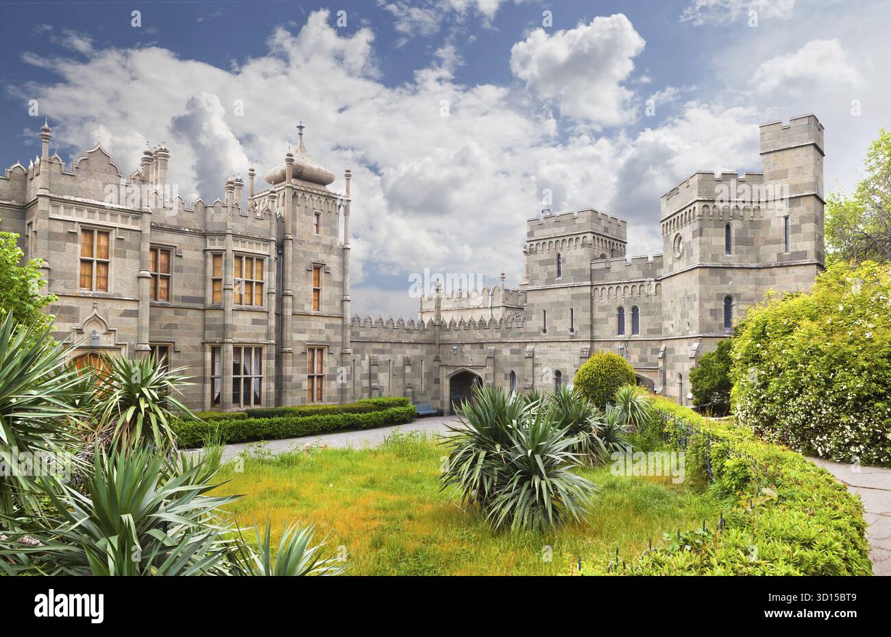 Vorontsowski-Palast in Alupka, Krim, Ukraine. Baujahr 1828-1851 J Stockfoto