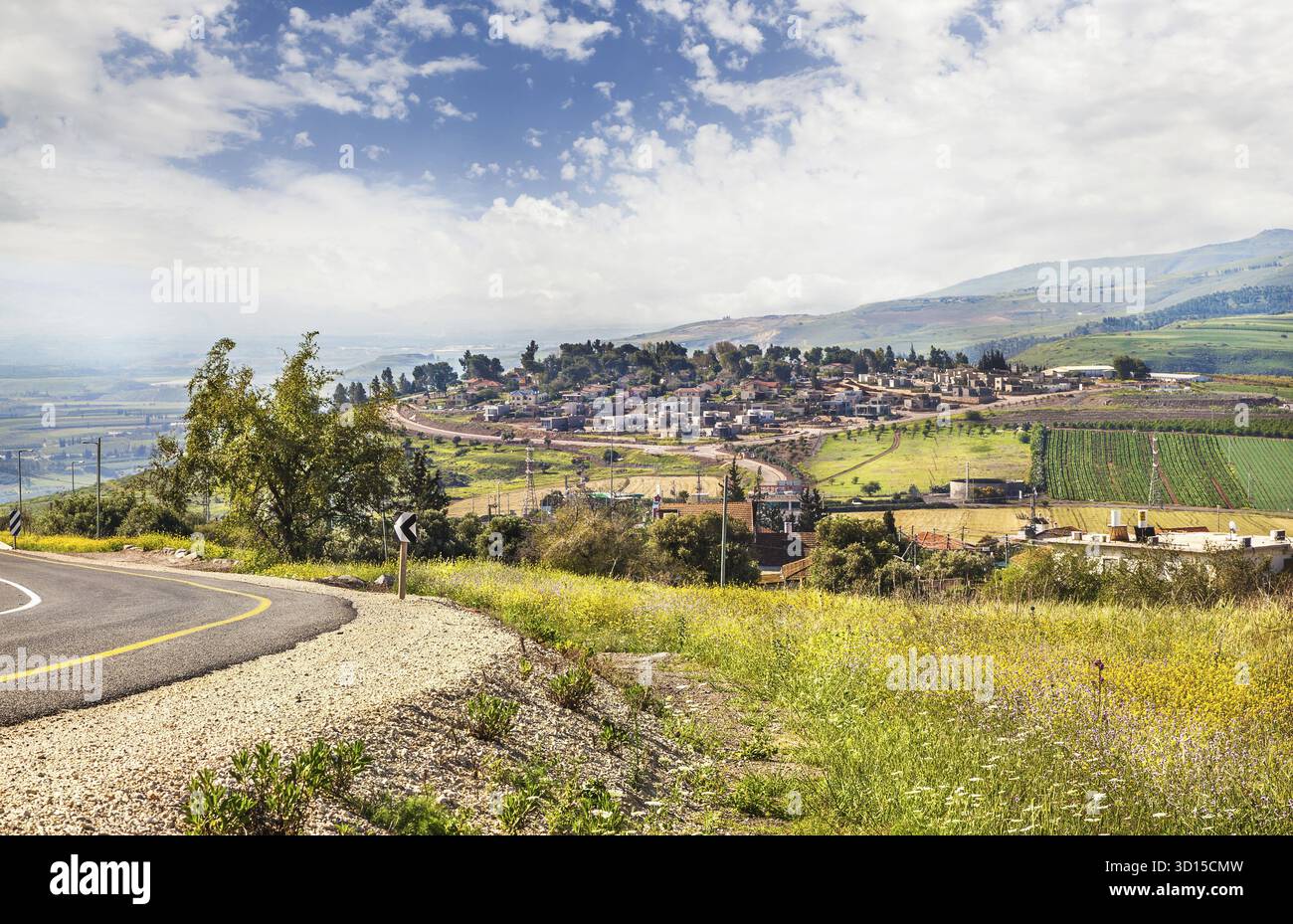 Blick aus den Bergen von Galiläa in der Nähe des Galiläischen Meeres, Kinneret, Israel Stockfoto