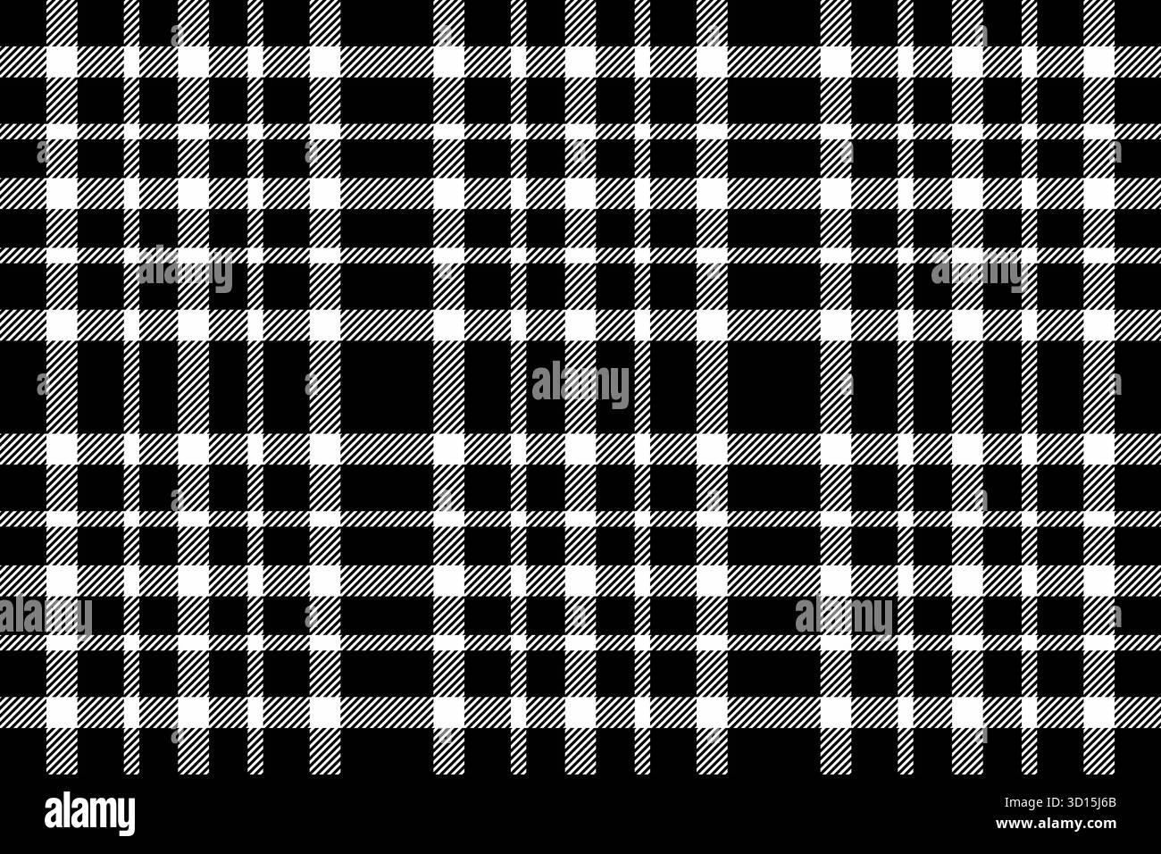 Check-Vektor-Tartan Hintergrund, reichhaltiges kariertes nahtloses Gewebe. Kleid mit Textilmuster in Schwarz-weiß-Farbpalette. Stock Vektor