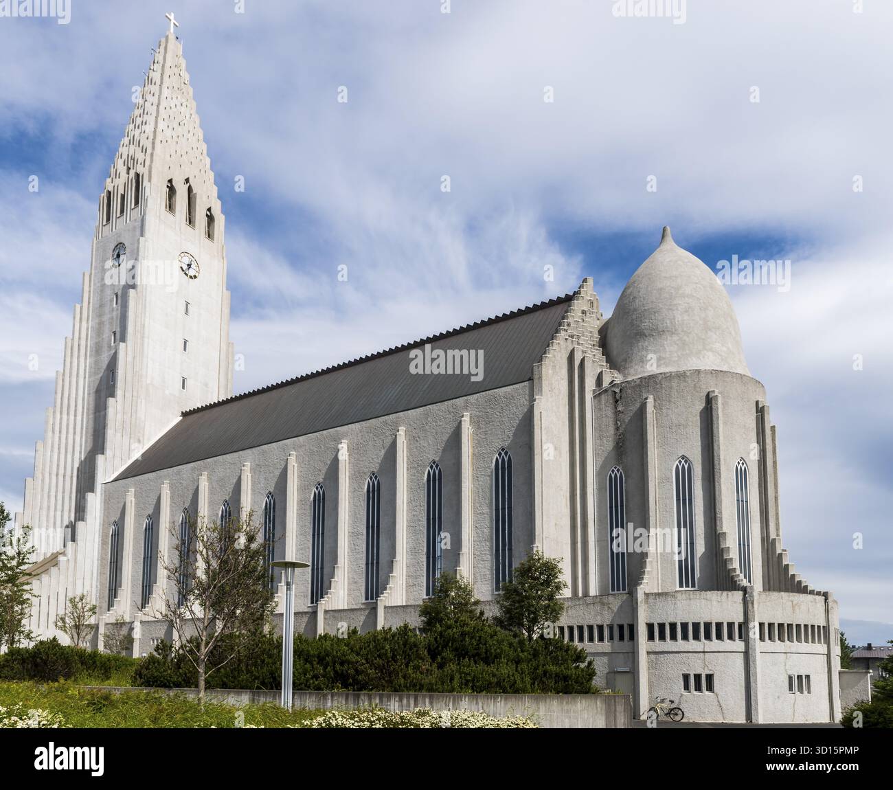 Hallgrimskirkja Kirche oder Kathedrale von Reykjavik auf Island, Reykjavik, IJsland Stockfoto