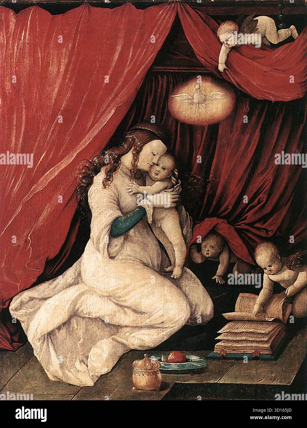 BALDUNG GRIEN, Hans (* 1484/85, Schw?bisch-GM?nd, d. 1545, Straßburg) Jungfrau und Kind im Zimmer 1516 Öl auf Holz, 47,9 x 36,6 cm Germanisches Nationalmuseum, Nürnberg --- Schlüsselwörter: ----------------- Autor: BALDUNG GRIEN, Hans Titel: Jungfrau und Kind im Raum Zeitlinie: 1501-1550 Schule: Deutsch Form: Malerei Typ: Religiös Stockfoto