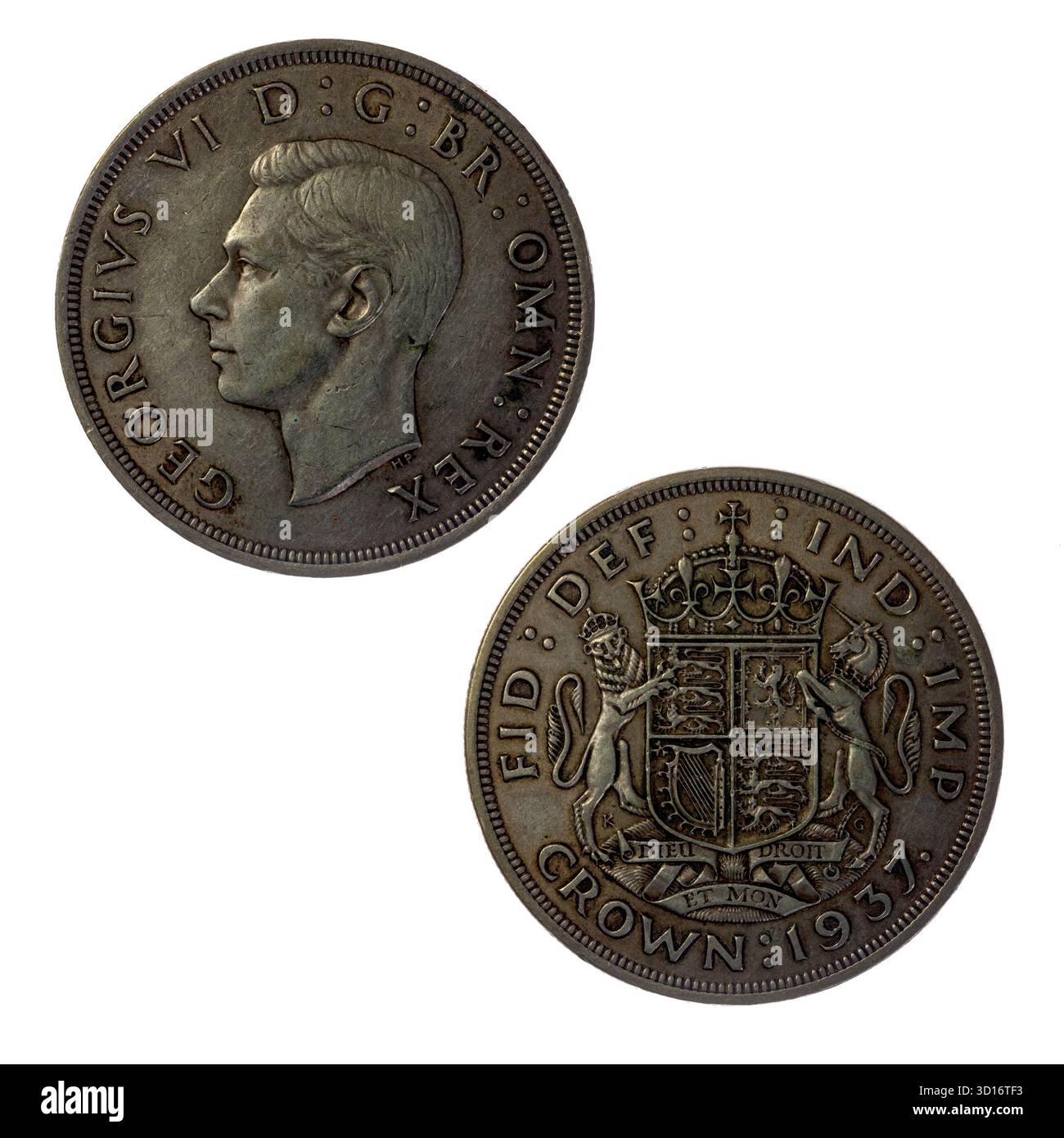 König Georg VI. Krönung Silberne Krone 1937 Stockfoto